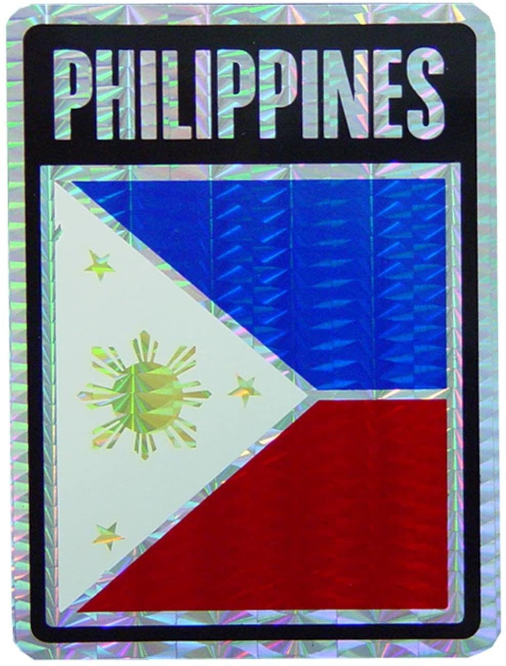 PHILIPPINES Flag Reflective Sticker Decal - Country Flag Holographic Glossy Craft Supply