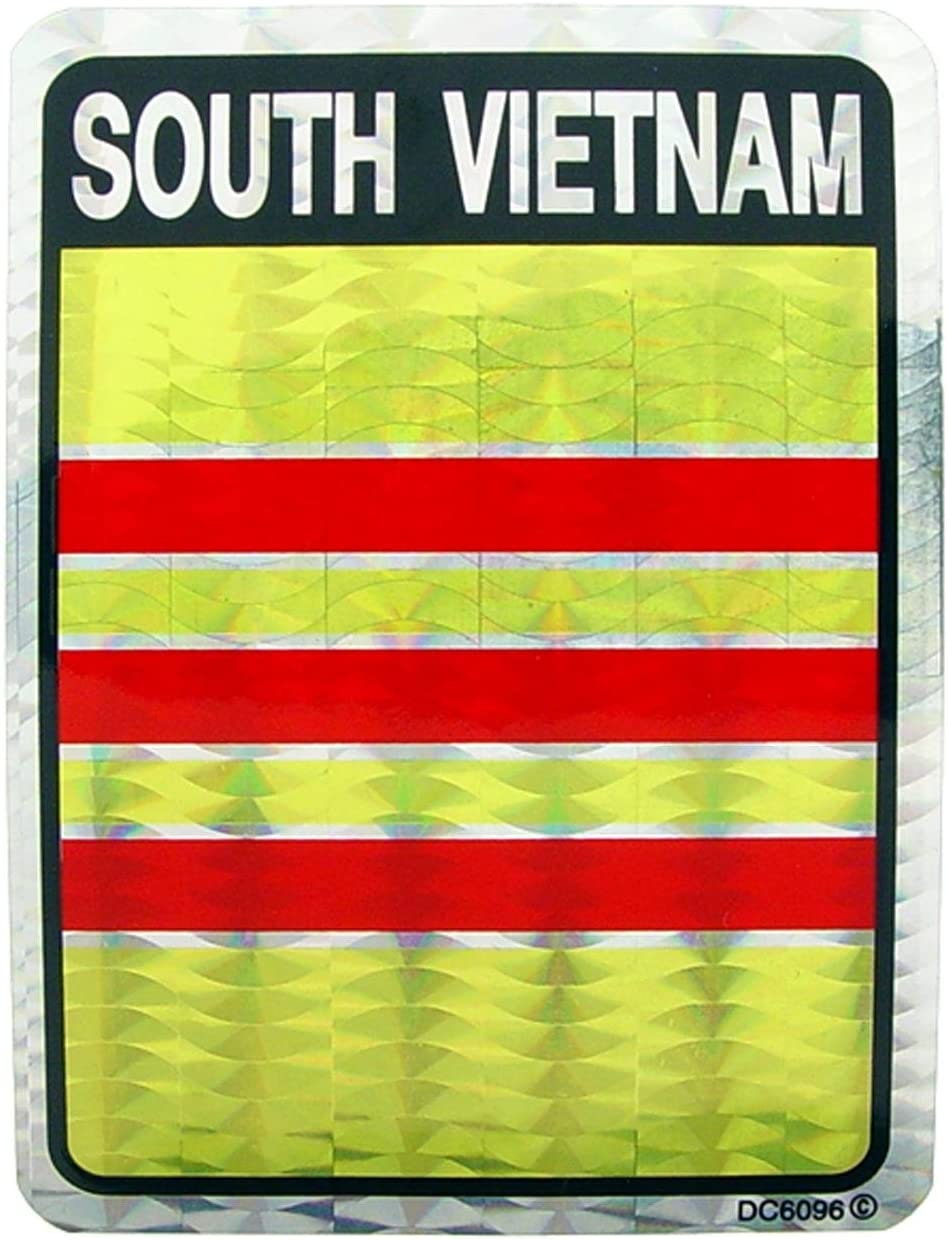 SOUTH VIETNAM Flag Reflective Sticker Decal - Country Flag Holographic Glossy Craft Supply
