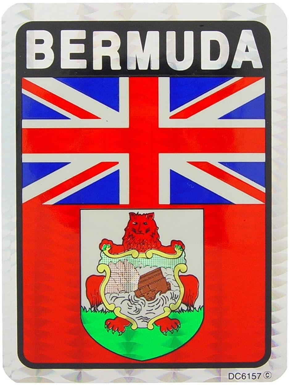 BERMUDA Flag Reflective Sticker Decal - Country Flag Holographic Glossy