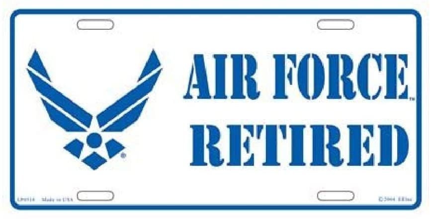 AIR FORCE RETIRED Logo Metal License Plate - Military Vet Veteran - United States usaf