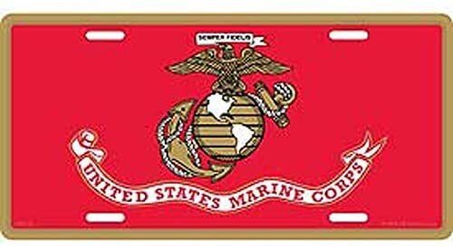 United States Marine Corps Metal License Plate - Semper Fi USMC - Military Vet Veteran