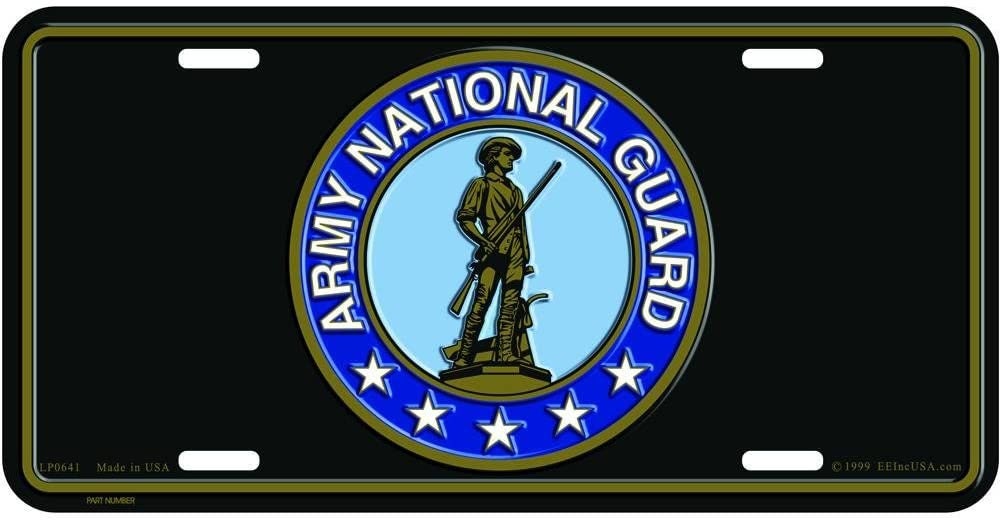 ARMY NATIONAL GUARD Crest Logo Metal License Plate - Military Vet Veteran - United States