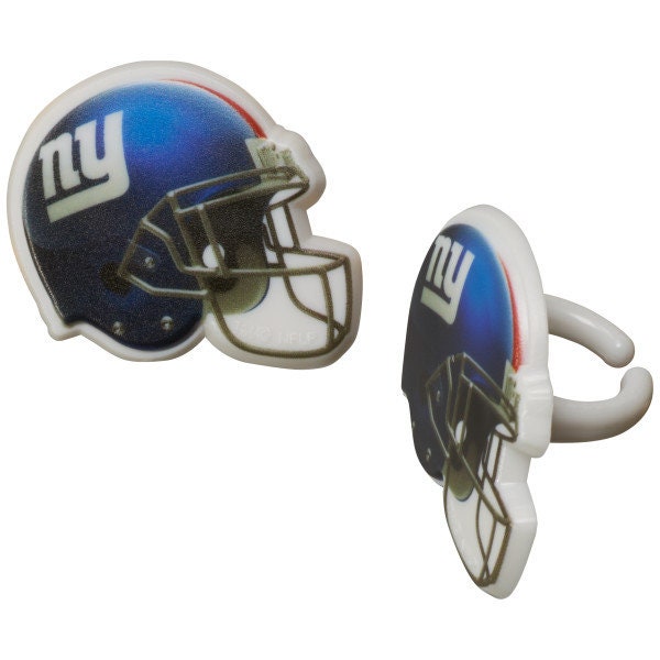 12 NEW YORK GIANTS Cupcake Rings Nfl Cake Toppers for Birthday Party Decoration