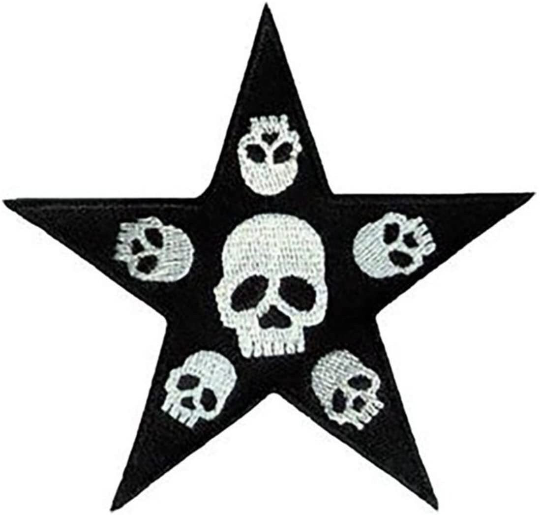 SKULL STAR Patch - Skulls Skeleton Tattoo Art Embroidered Patch Applique