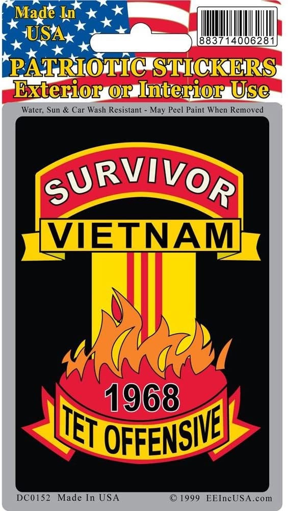 Survivor Vietnam 1968 Tet Offensive Bumper Sticker Decal - Vietnam Veteran Vets Military Navy Marines Army