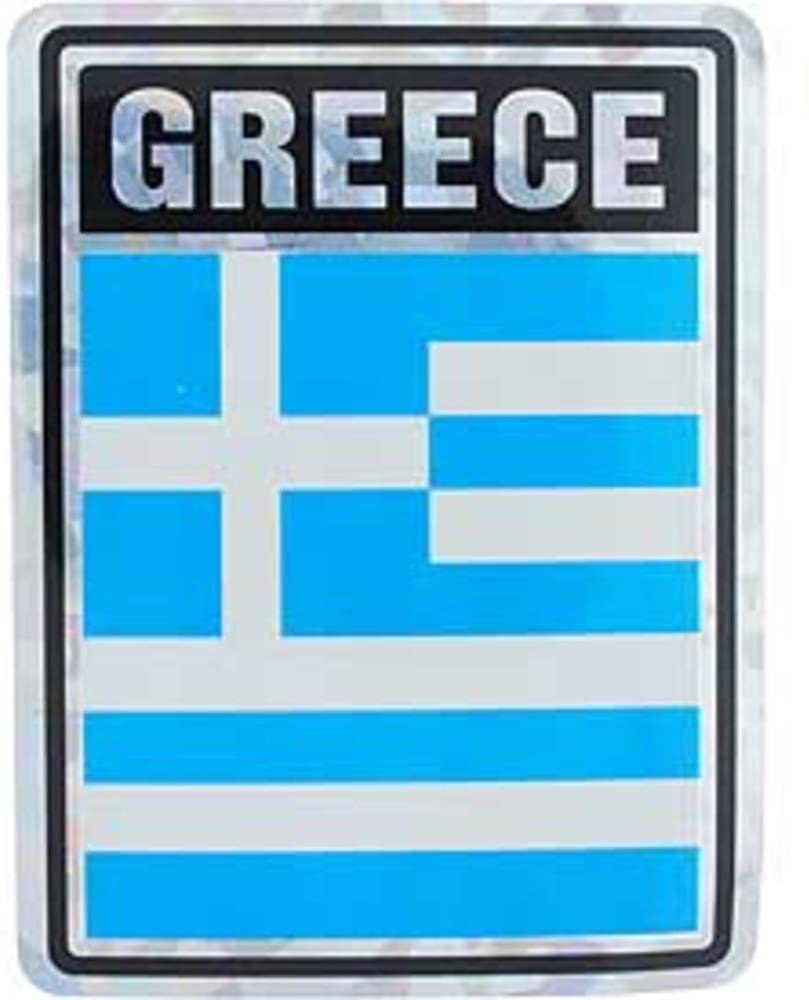 GREECE Flag Reflective Sticker Decal - Country Flag Holographic Glossy