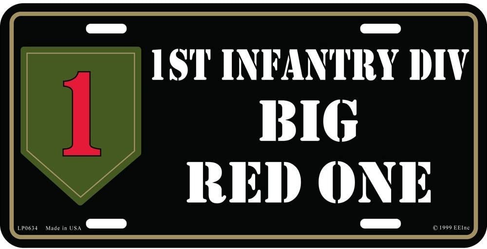 ARMY 1ST INFANTRY DIVISION Metal License Plate - Military Vet Veteran - United States Army Big Red One Craft Supply