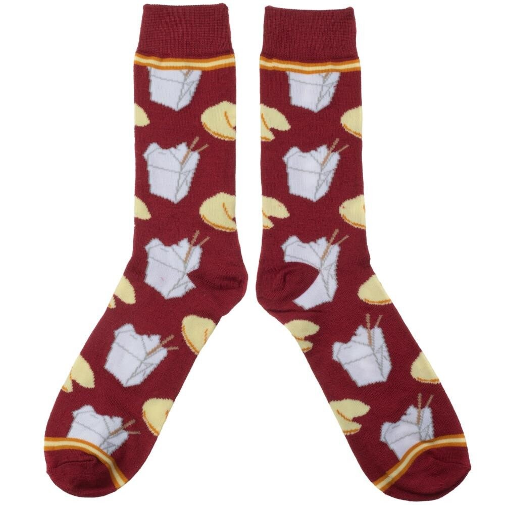 TAKEOUT & FORTUNE COOKIE Athletic Crew Socks - All Over Print - Fits Mens Shoe Size 8-12 - Hard To Find! - Excellent Quality! Costume Supply