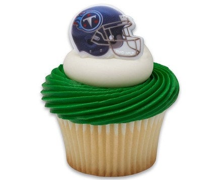 12 TENNESSEE TITANS Cupcake Rings NFL Cake Toppers for Birthday Party Decoration Craft Supply