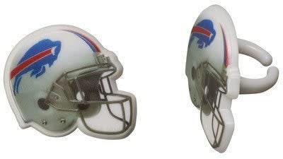12 BUFFALO BILLS Cupcake Rings NFL Cake Toppers for Birthday Party Decoration