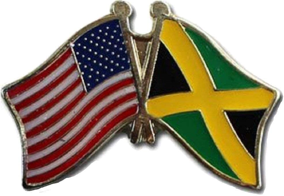 USA JAMAICA National Flags Crossed Lapel Pin - Enamel Pin for Backpack Tie Shirt Trading Button Pinback
