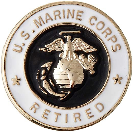 US MARINE CORPS Retired Military Lapel Pin - Enamel Pin for Backpack Tie Shirt Trading Button Pinback