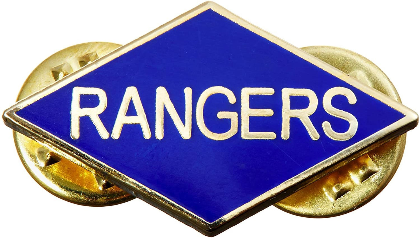 US ARMY Rangers Diamond Tab Military Lapel Pin - Enamel Pin for Backpack Tie Shirt Trading Button Pinback