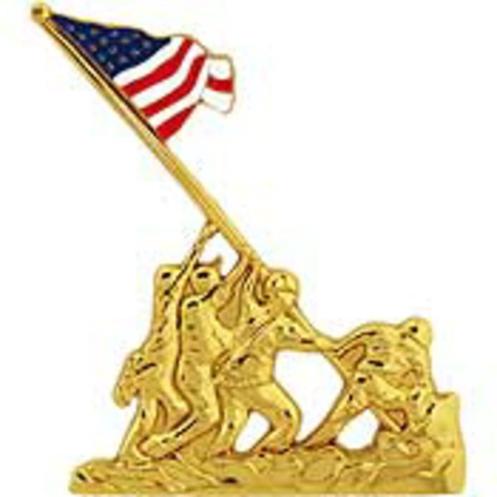USMC MARINES Iwo Jima Emblem Military Lapel Pin - Enamel Pin for Backpack Tie Shirt Trading Button Pinback