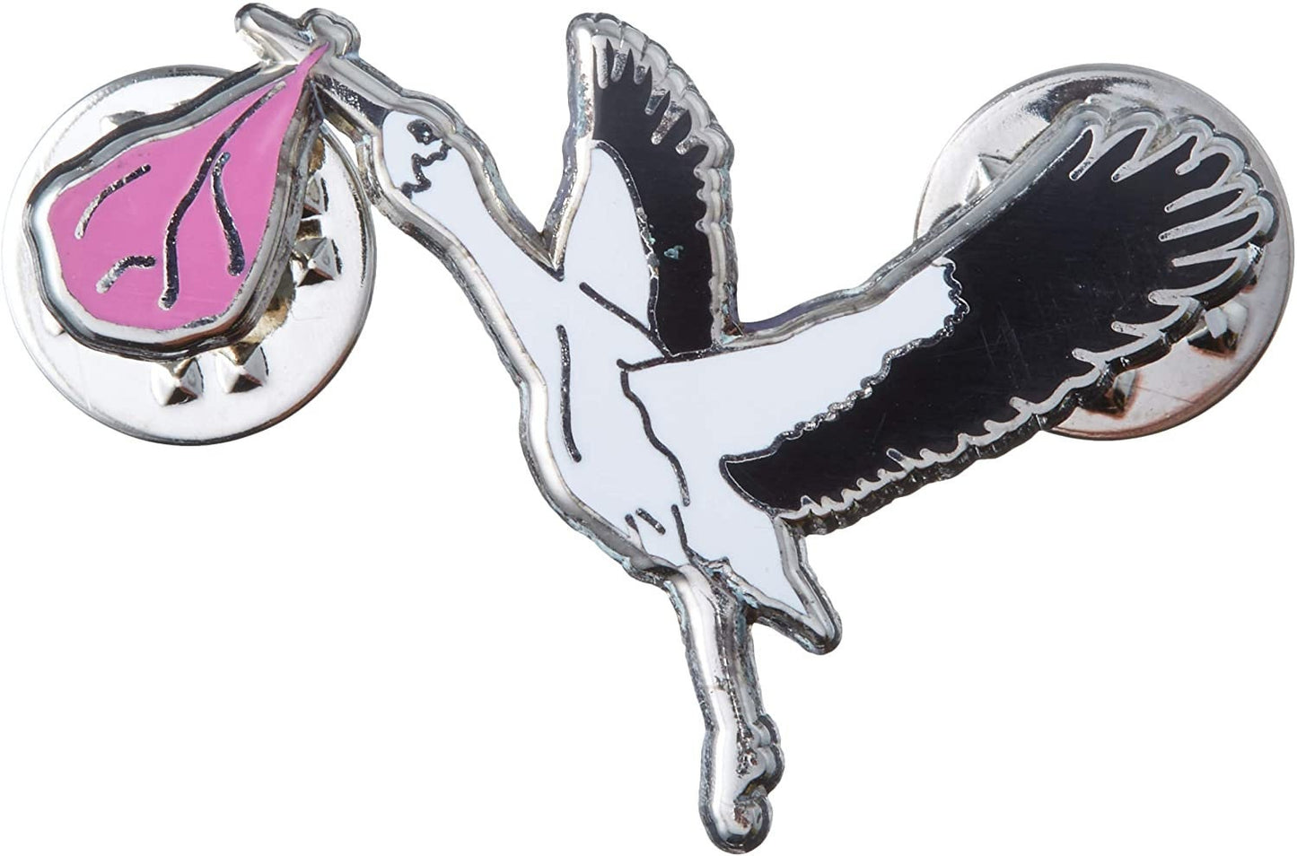 PINK STORK Baby Girl Lapel Pin - Enamel Pin for Backpack Tie Shirt Trading Button Pinback Craft Supply