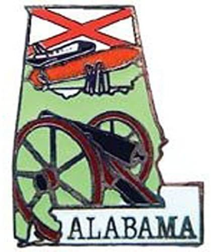 ALABAMA STATE Map Lapel Pin - Enamel Pin for Backpack Tie Shirt Trading Button Pinback