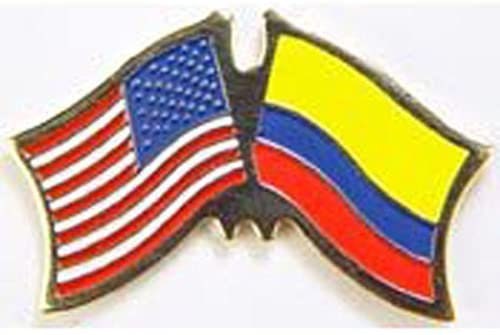 USA COLOMBIA National Flags Crossed Lapel Pin - Enamel Pin for Backpack Tie Shirt Trading Button Pinback