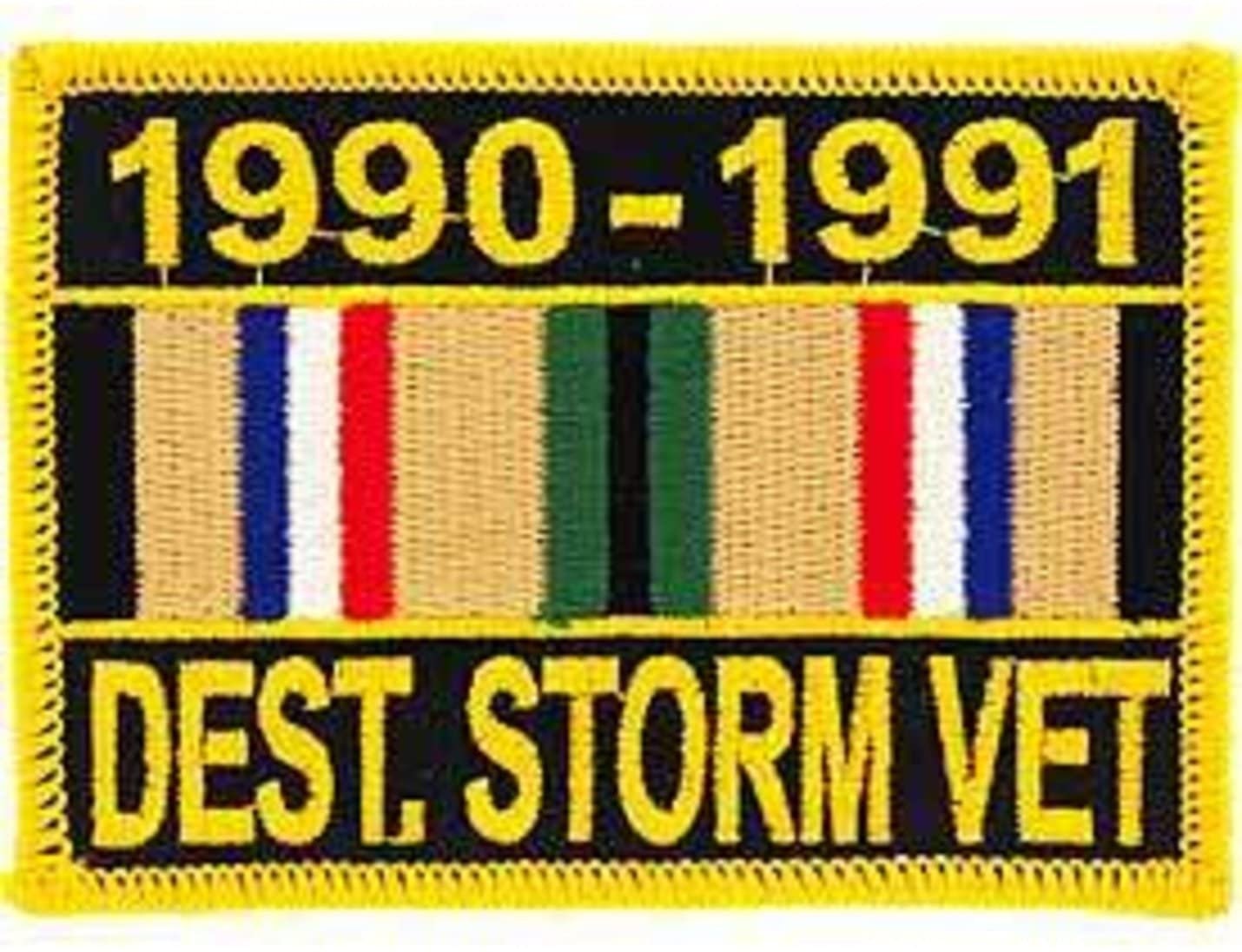 DESERT STORM Veteran War Ribbon Military Embroidered Patch Applique