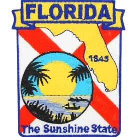 FLORIDA State Map Embroidered Patch Applique - USA United States of America Patch Craft Supply