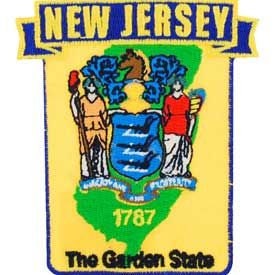 NEW JERSEY State Map Embroidered Patch Applique - USA United States of America Patch Craft Supply