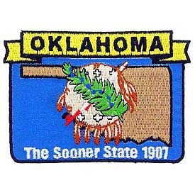 OKLAHOMA State Map Embroidered Patch Applique - USA United States of America Patch