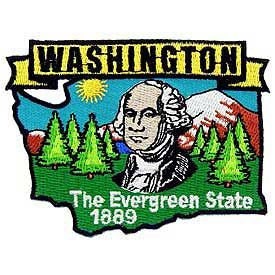 WASHINGTON State Map Embroidered Patch Applique - USA United States of America Patch