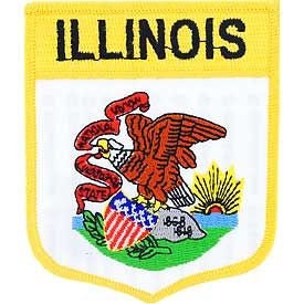 ILLINOIS State Shield Embroidered Patch Applique - USA United States of America Patch
