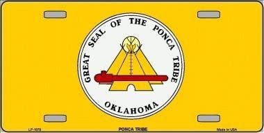 PONCA FLAG Tribe Metal License Plate - Tribal Indian Reservation Oklahoma