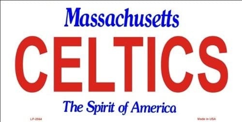 CELTICS Massachusetts State Background Metal License Plate Sign Novelty Vanity