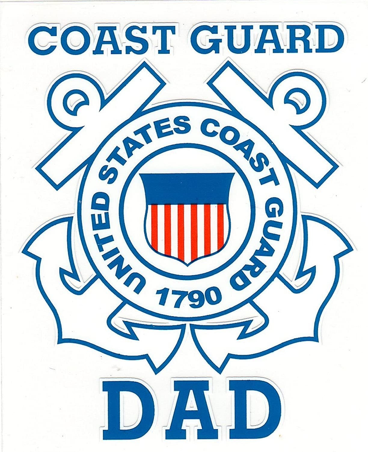 COAST GUARD DAD Clear Decal Sticker - United States Coast Guard Clear Decal For Car Truck Window Vehicle Military