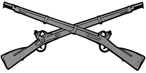 U.S. ARMY Infantry Crossed Rifles Clear Decal Sticker - United States ARMY Clear Decal For Car Truck Window Vehicle Military Craft Supply