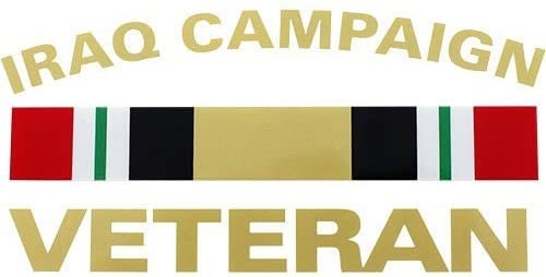 IRAQ CAMPAIGN VETERAN Campaign Ribbon Clear Decal Sticker - United States Military Clear Decal For Car Truck Window Vehicle Craft Supply