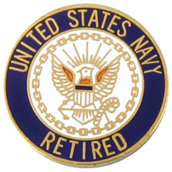 U.S. NAVY Retired Lapel Pin - United States USN Navy Retired Enamel Pin for Backpack Tie Shirt Trading Button Pinback