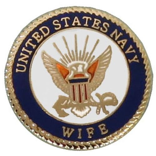 U.S. NAVY Wife Lapel Pin - United States USN Navy Wife Enamel Pin for Backpack Tie Shirt Trading Button Pinback Craft Supply