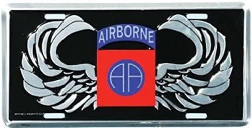 U.S. ARMY 82nd Airborne Wings Metal License Plate - Military Vet Veteran - United States Army 101st Airborne Screaming Eagles Infantry