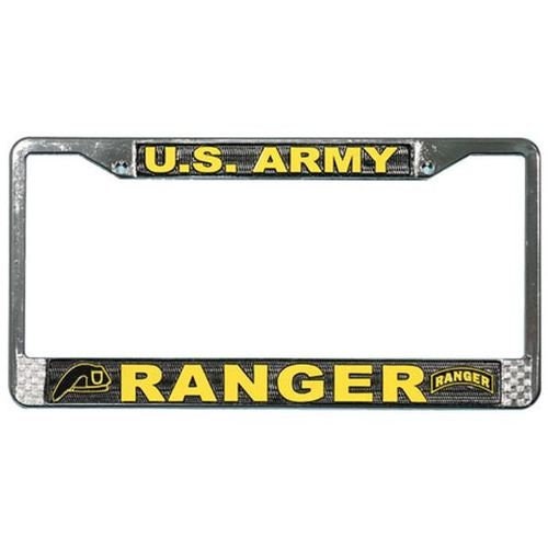 U.S. ARMY RANGER Metal Chrome License Plate Frame United States Army Rangers