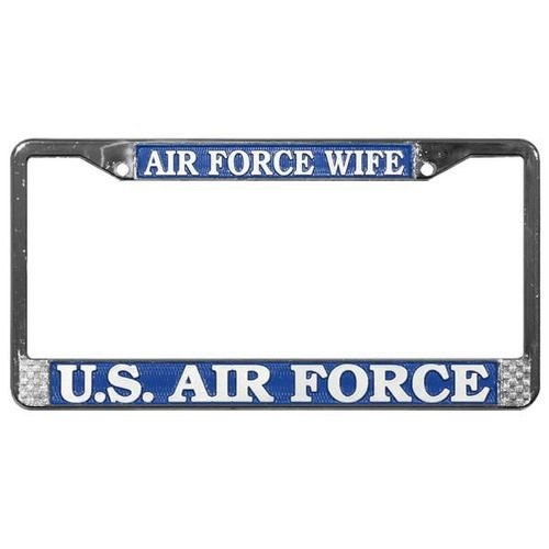 U.S. AIR FORCE WIFE Metal Chrome License Plate Frame United States Air Force Wife Craft Supply