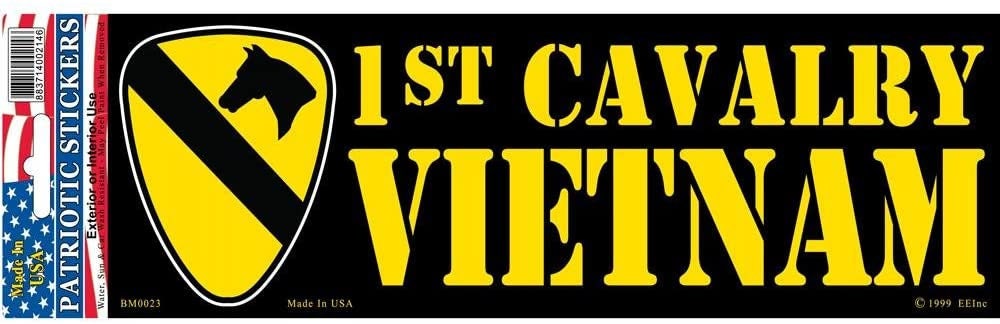 ARMY 1st CAVALRY VIETNAM Bumper Sticker Decal - Veteran Vets Military Navy Marines Army Air Force