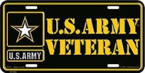 U.S. ARMY Veteran Logo Metal License Plate - Military Vet Veteran - United States Army