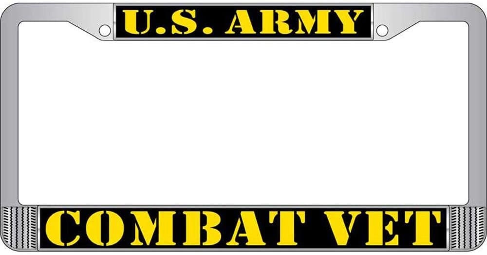U.S. ARMY COMBAT VET Metal License Plate Frame - United States Army Veteran Infantry