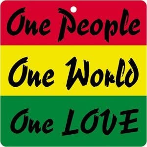 Reggae Rasta Jamaican Air Freshener - One People One World One Love Craft Supply