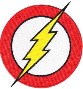 THE FLASH Lightning Logo Patch - DC Comics Embroidered Patch Applique Craft Supply