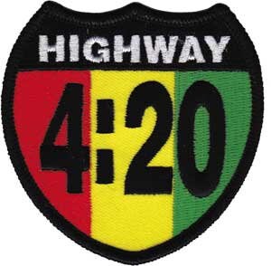RASTA 420 Highway Shield Rastafari Reggae Patch - Embroidered Patch Applique Rasta Lion Africa
