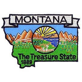 MONTANA State Map Embroidered Patch Applique - USA United States of America Patch