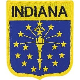 INDIANA State Shield Embroidered Patch Applique - USA United States of America Patch Craft Supply