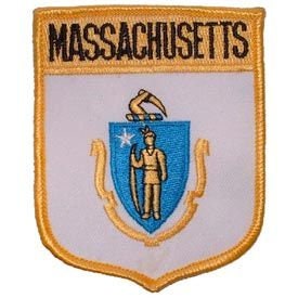 MASSACHUSETTS State Shield Embroidered Patch Applique - USA United States of America Patch Craft Supply