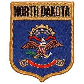 NORTH DAKOTA State Shield Embroidered Patch Applique - USA United States of America Patch
