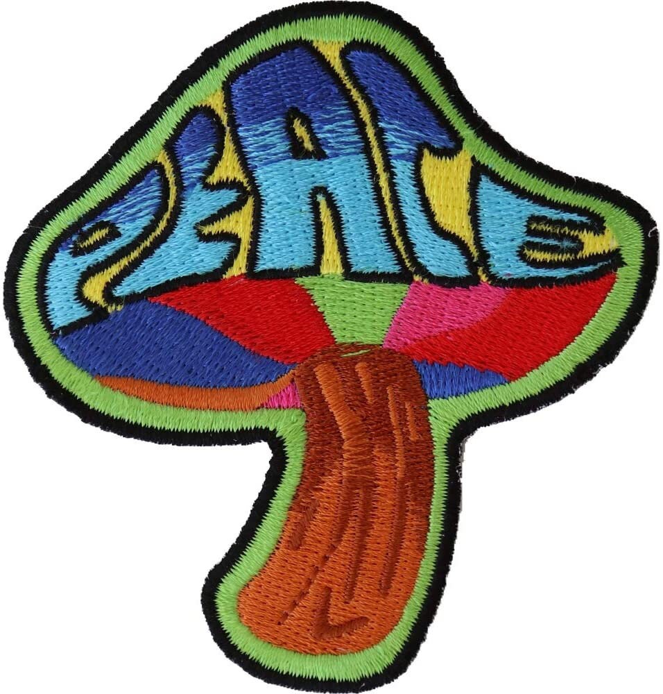 PEACE Mushroom Patch - Embroidered Patch Psychedelic Hippie Appliqué