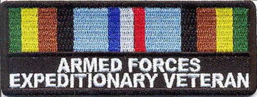 ARMED FORCES EXPEDITIONARY Veteran Patch - Military Ribbon Vet Embroidered Patch