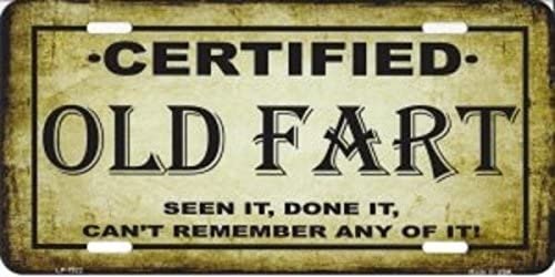CERTIFIED OLD FART Metal License Plate Sign Novelty Vanity Funny